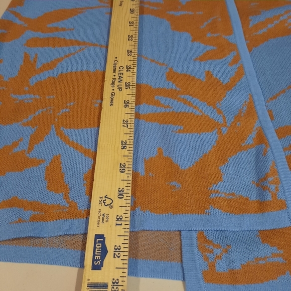 Soft Surroundings Cardigan Sweater Size Large Blue Rust Orange Royal Bay Open - Picture 11 of 11